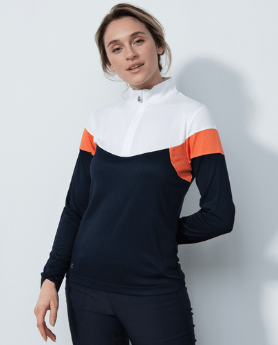 SIZE XXL - DAILY SPORTS Regina Half Neck Polo 219 Navy