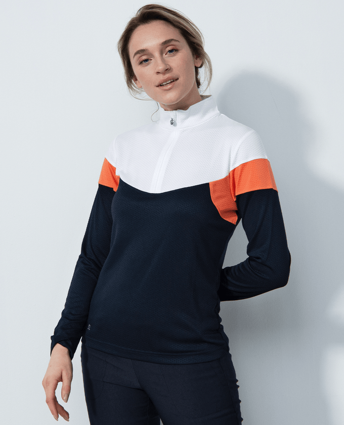 SIZE XXL - DAILY SPORTS Regina Half Neck Polo 219 Navy