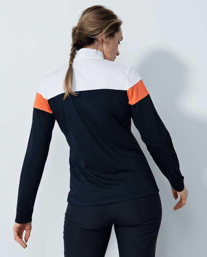 SIZE XXL - DAILY SPORTS Regina Half Neck Polo 219 Navy