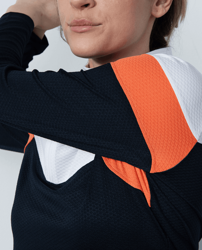 SIZE XXL - DAILY SPORTS Regina Half Neck Polo 219 Navy