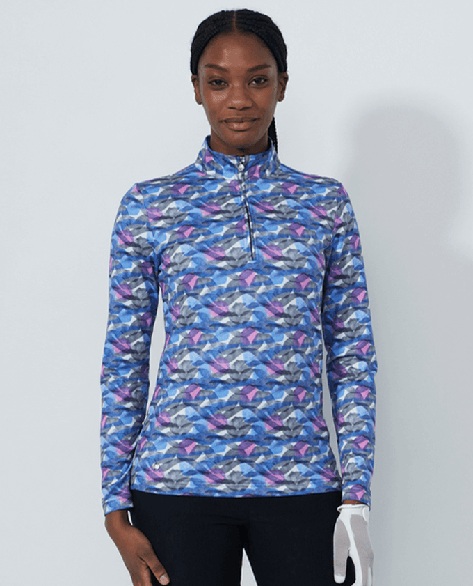 DAILY SPORTS Print Peached Half Neck Top 574 Intertwined