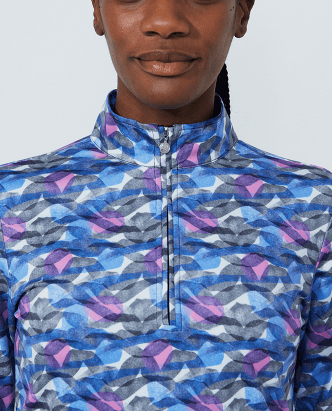 DAILY SPORTS Print Peached Half Neck Top 574 Intertwined