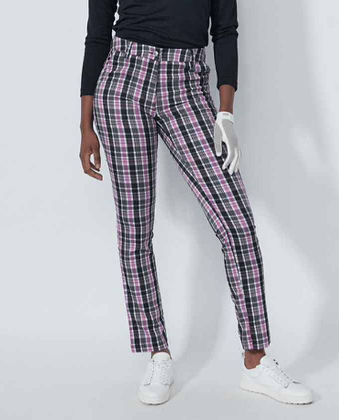 DAILY SPORTS Golf Plaid Ankle Pants 32" 609 Black