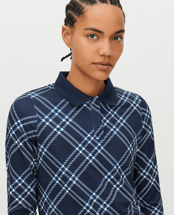 SIZE S - ROHNISCH Sia Polo Large Check Navy