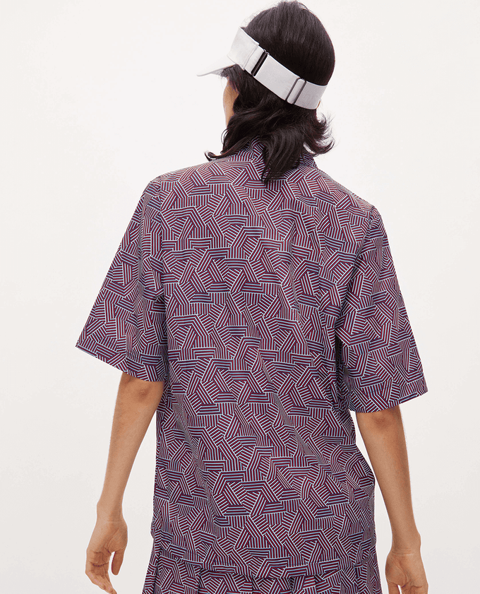 SIZE S - ROHNISCH Packable Wind Half Sleeve Jacket Hexagon Red