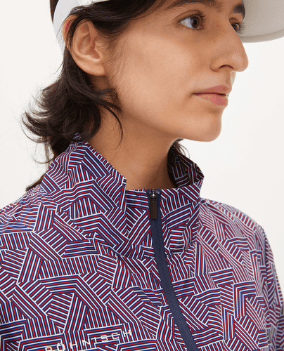 SIZE S - ROHNISCH Packable Wind Half Sleeve Jacket Hexagon Red