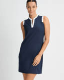 SIZE L - ROHNISCH Abby Sleeveless Dress Navy/White