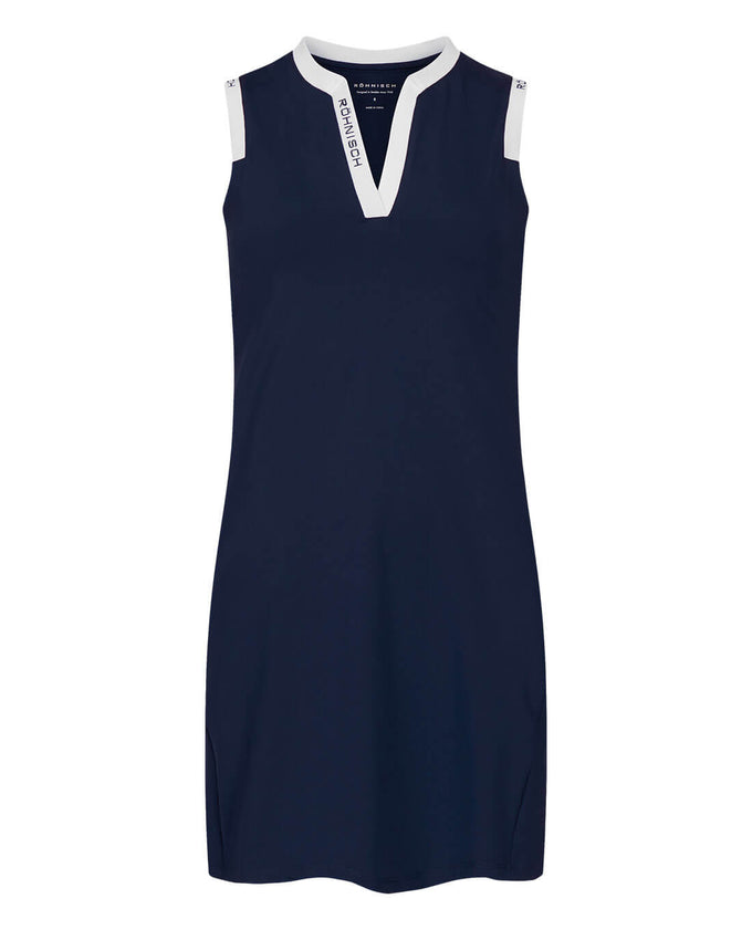 SIZE L - ROHNISCH Abby Sleeveless Dress Navy/White