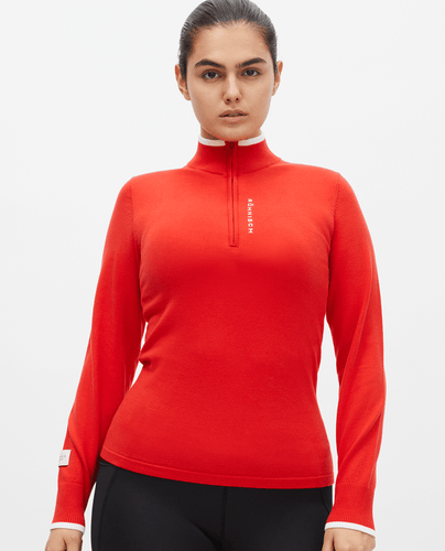 ROHNISCH Knitted Half Zip Flame Scarlet