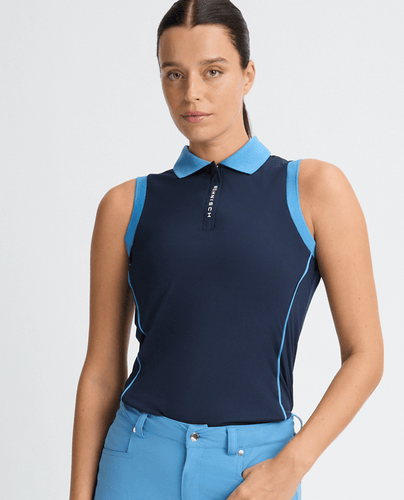 SIZE S - ROHNISCH Ultra Viola UV Sleeveless Polo Navy