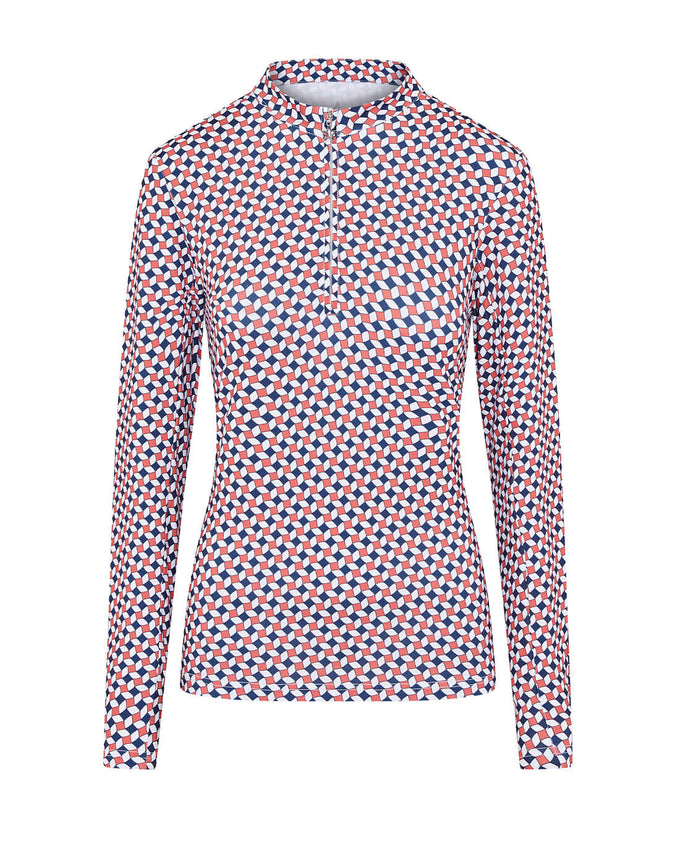 SIZE XL - SWING OUT SISTER Layla 1/4 Zip Long Sleeve Top Jumping Beans