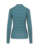 SIZE L - SWING OUT SISTER Layla 1/4 Zip Long Sleeve Top Aquatic Awe