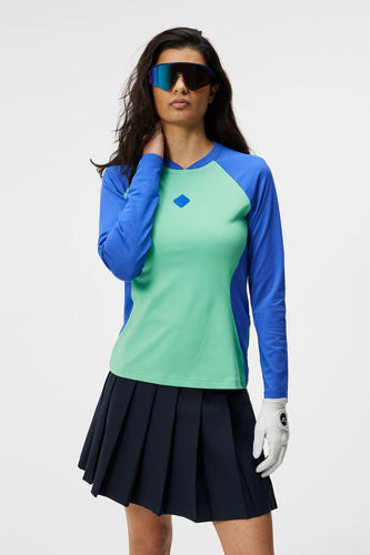 SIZE S - J.Lindeberg Magnolia Long Sleeve Brushed Top Jade Cream