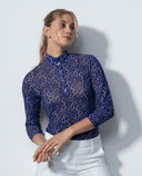 SIZE XL - DAILY SPORTS Digne Mesh 3/4 Sleeve Polo 119 Art Leo