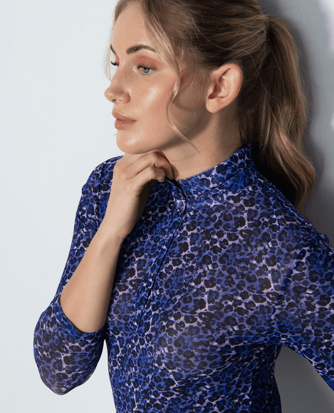 SIZE XL - DAILY SPORTS Digne Mesh 3/4 Sleeve Polo 119 Art Leo