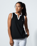 SIZE S - DAILY SPORTS Massy Loose Sleeveless Polo 106 Black