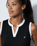 SIZE S - DAILY SPORTS Massy Loose Sleeveless Polo 106 Black