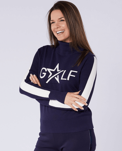 SWING OUT SISTER Sabrina Golf Sweater Twilight Blue