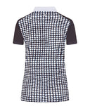 SIZE XXL - SWING OUT SISTER Beth Pattern Cap Sleeve Polo Black Love Golf