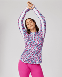 SIZE XS - SOFIBELLA Rollo Print Long Sleeve Polo 3038 Rollo