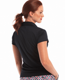 EP NEW YORK Crossover Placket Short Sleeve Polo 5634 Navy