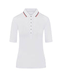 SWING OUT SISTER Pickle Pique Cap Sleeve Polo White