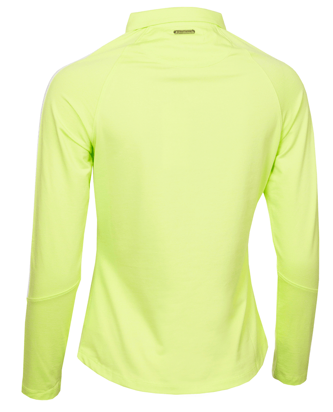 SIZE 16 - GREEN LAMB Mara Long Sleeve Polo 047 Soft Lime/White