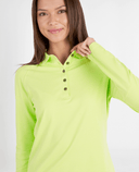 SIZE 16 - GREEN LAMB Mara Long Sleeve Polo 047 Soft Lime/White