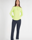 SIZE 16 - GREEN LAMB Mara Long Sleeve Polo 047 Soft Lime/White