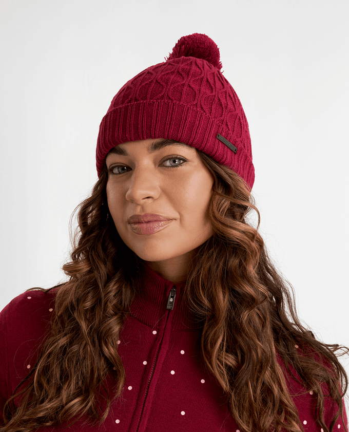GREEN LAMB Marybeth Fleece Lined Trellis Hat Deep Beet