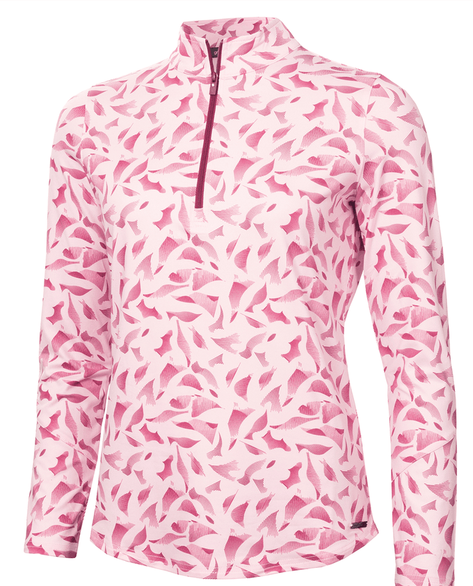 GREEN LAMB Elena Printed Long Sleeve 1/4 Zip Top 093 Sonic Print