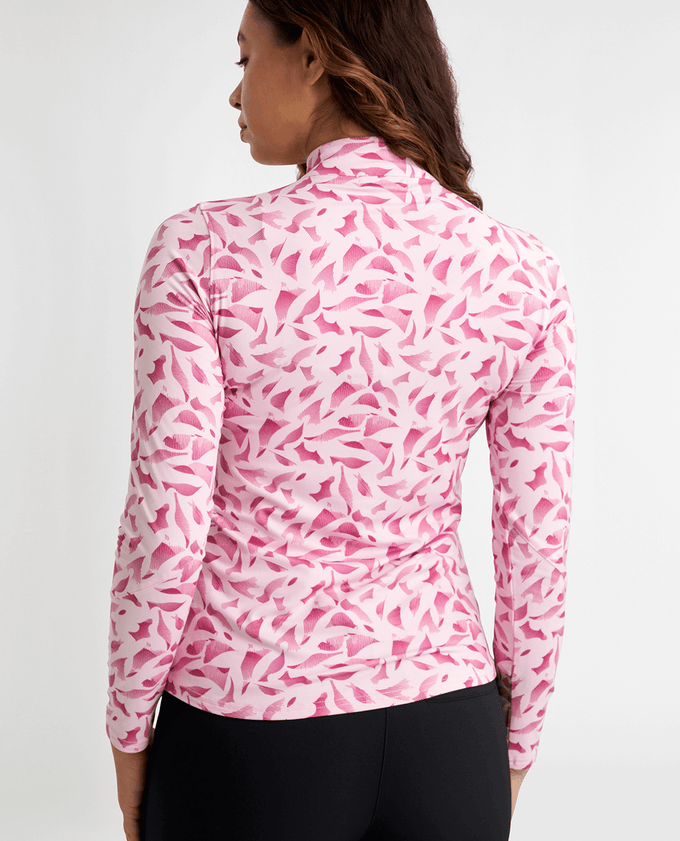 GREEN LAMB Elena Printed Long Sleeve 1/4 Zip Top 093 Sonic Print