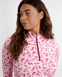 GREEN LAMB Elena Printed Long Sleeve 1/4 Zip Top 093 Sonic Print