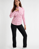 GREEN LAMB Elena Printed Long Sleeve 1/4 Zip Top 093 Sonic Print