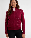 GREEN LAMB Elsa Windstopper Lined Spot Cardigan 101 Deep Beet