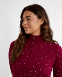 GREEN LAMB Elsa Windstopper Lined Spot Cardigan 101 Deep Beet