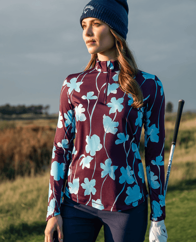 CALLAWAY Floral Print Winter Top CGKFF0J9 Potent Purple