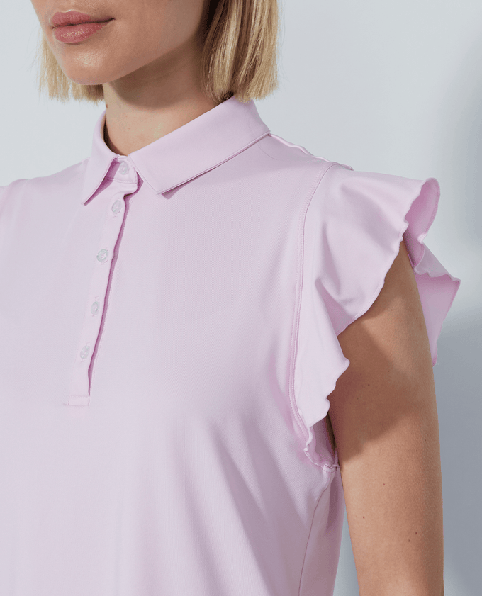 SIZE M - DAILY SPORTS Luxe Sleeveless Polo 411 Pink