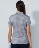 SIZE S - DAILY SPORTS Sheermotion Cap Sleeve Polo 415 Mosaic Medley