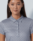 SIZE S - DAILY SPORTS Sheermotion Cap Sleeve Polo 415 Mosaic Medley