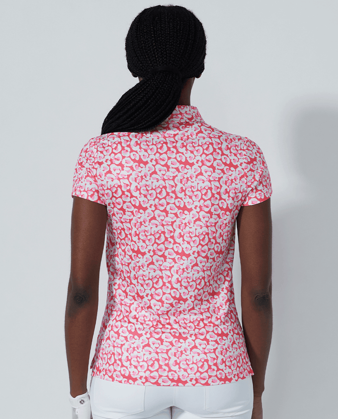 SIZE XS - DAILY SPORTS Sheermotion Cap Sleeve Polo 415 Leo Coral