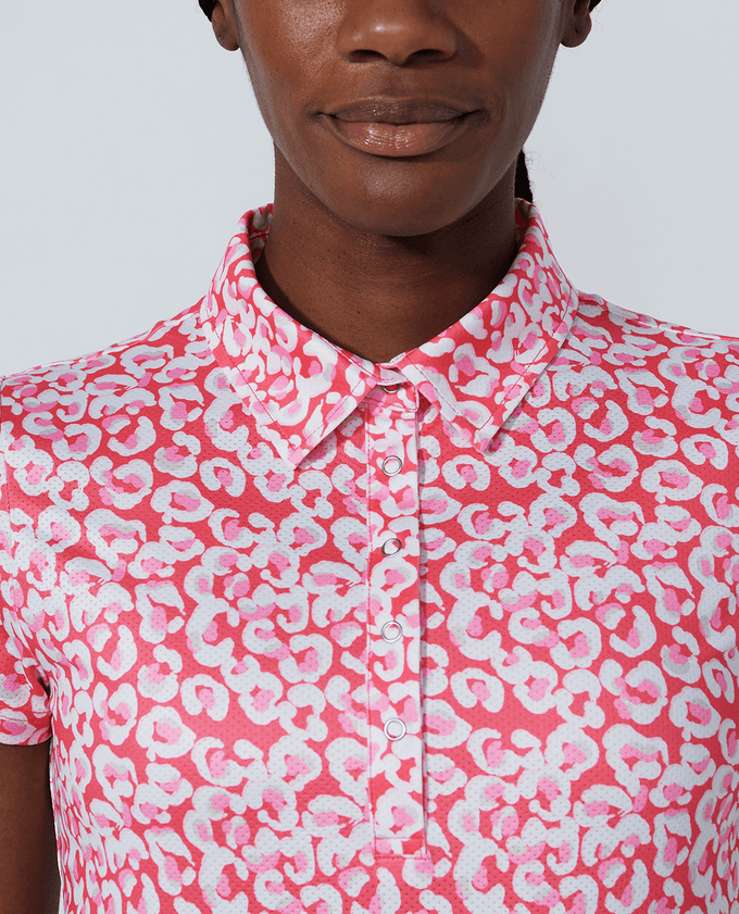 SIZE XS - DAILY SPORTS Sheermotion Cap Sleeve Polo 415 Leo Coral