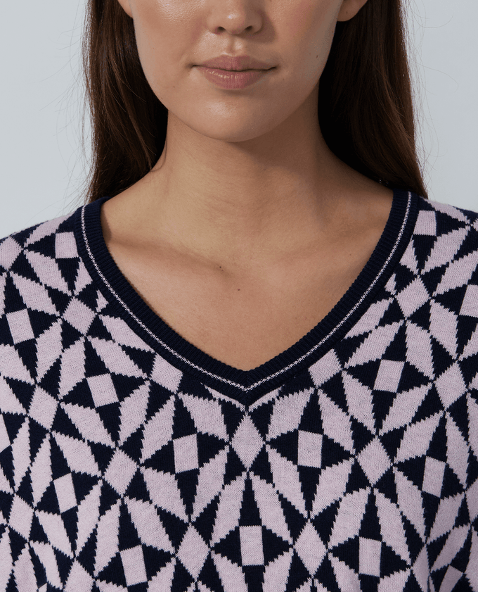 SIZE M - DAILY SPORTS Jacquard Pullover 459 Mosaic Medley