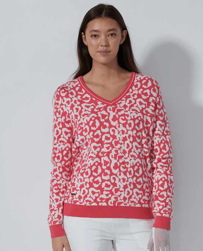 SIZE M - DAILY SPORTS Jacquard Pullover 459 Leo Coral