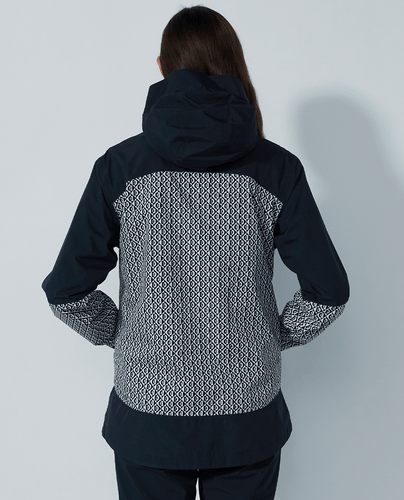 SIZE M - DAILY SPORTS Faenza Print Rain Jacket Black