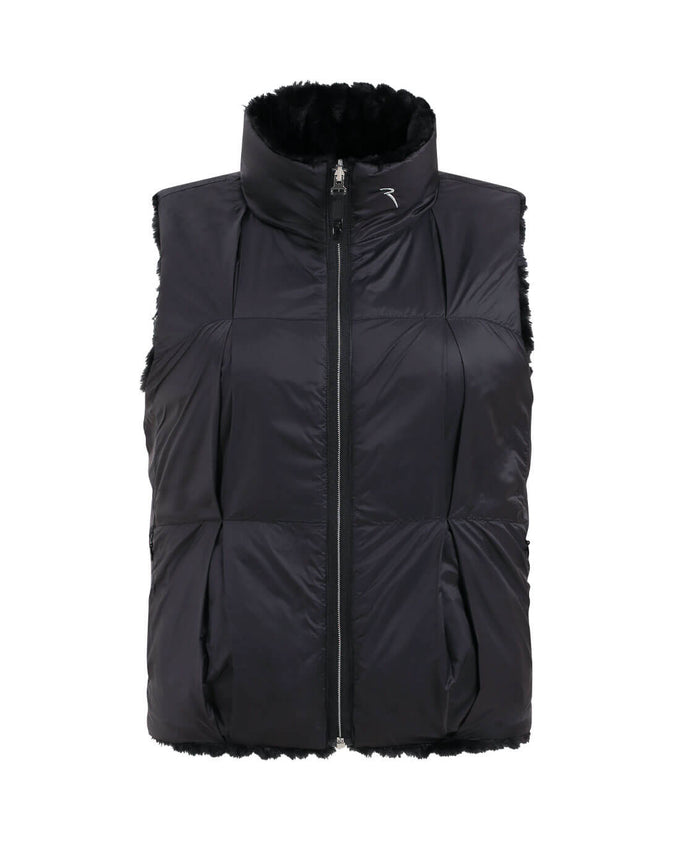 CHERVO Export Reversible Fur Vest Black