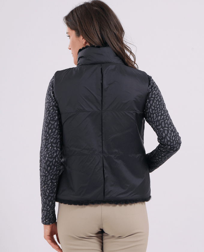 CHERVO Export Reversible Fur Vest Black