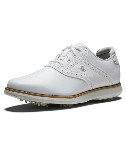 FootJoy Wide Fit FJ Traditions Womens Golf Shoe White/White