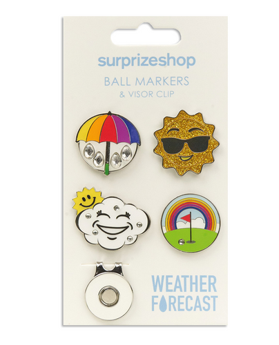SURPRIZE SHOP Ball Markers & Clip Visor Weather Forecast