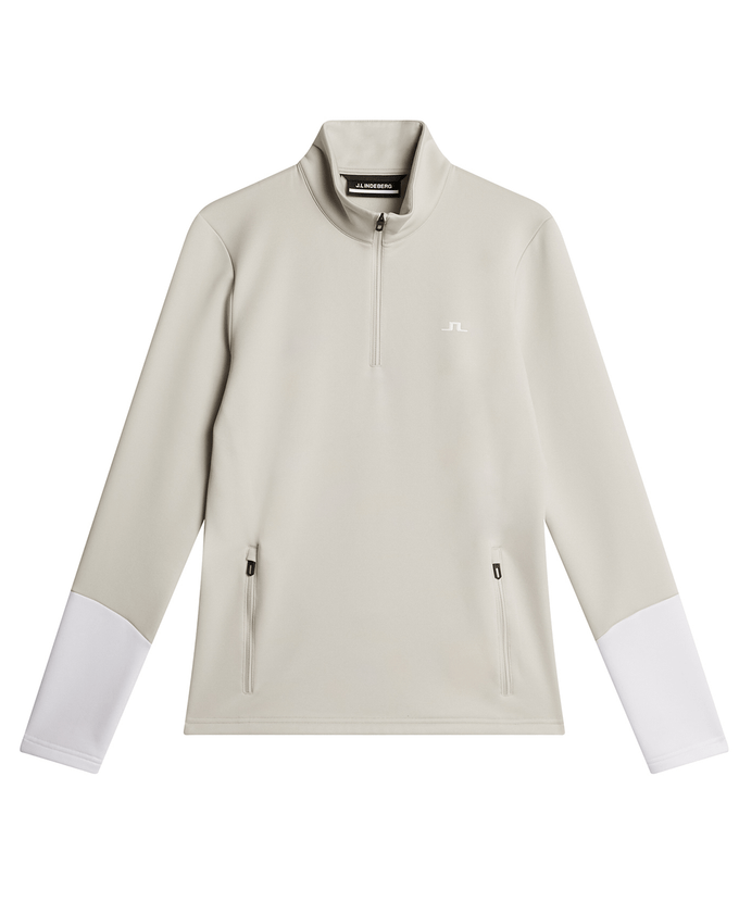 SIZE S - J.Lindeberg Aerial Brushed Quarter Zip Mid Layer Moonbeam